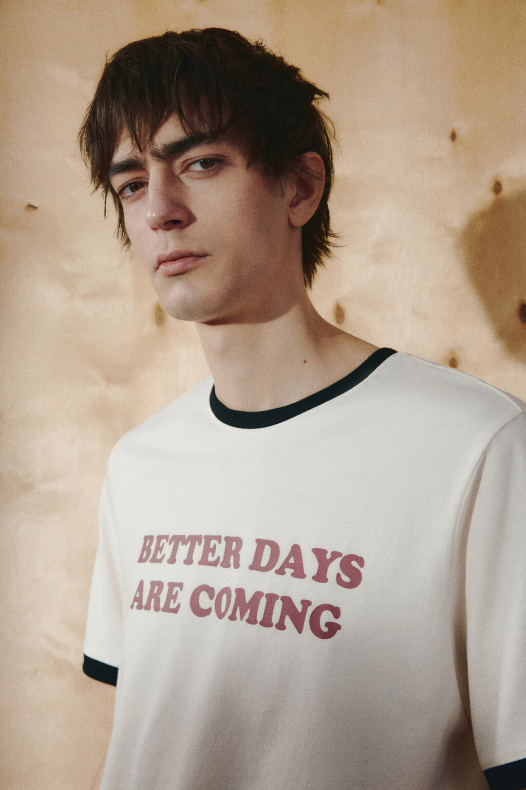 Футболка с принтом и контрастной окантовкой - цвет белый - 6