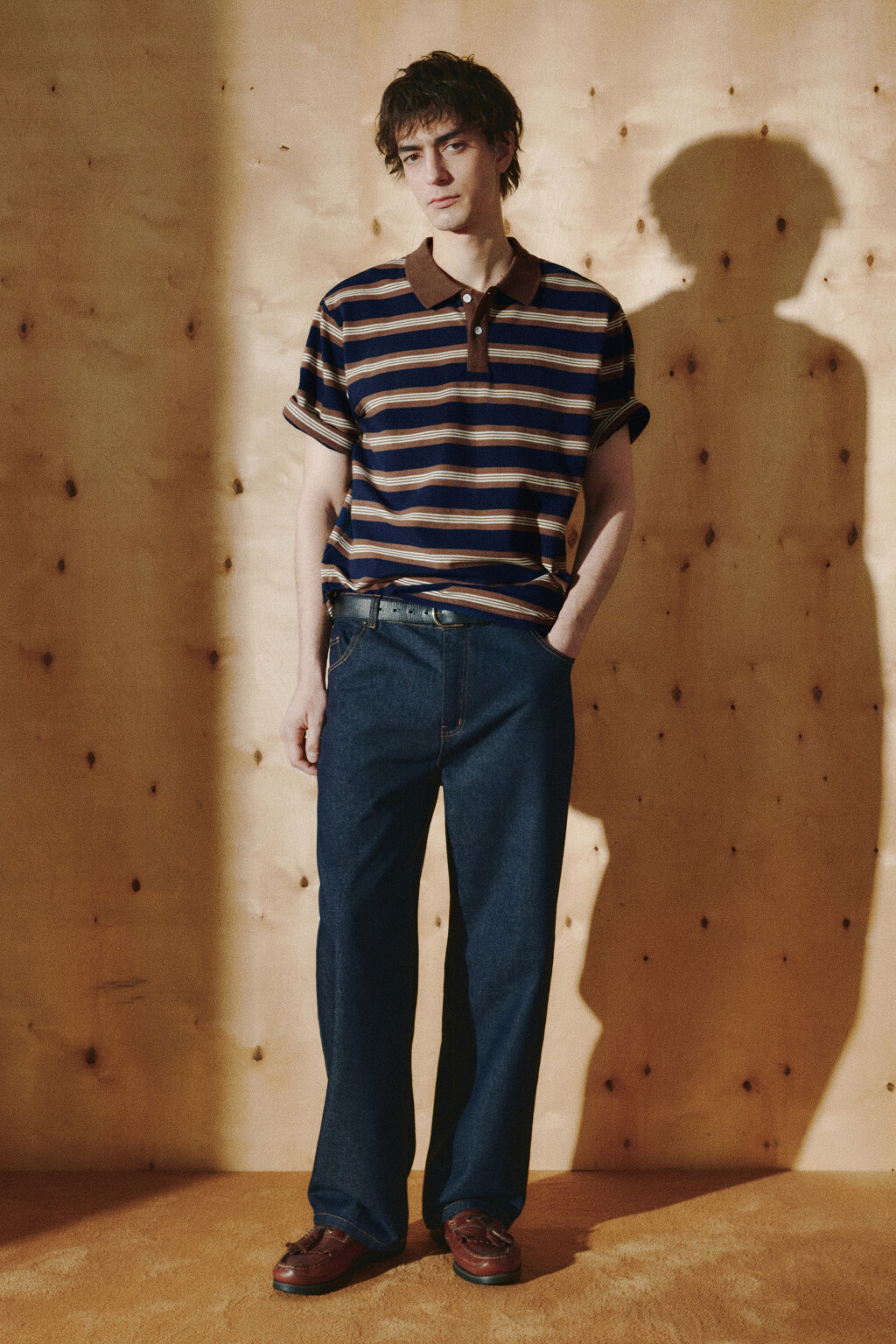 Футболка-поло свободная в полоску - цвет синий - 5