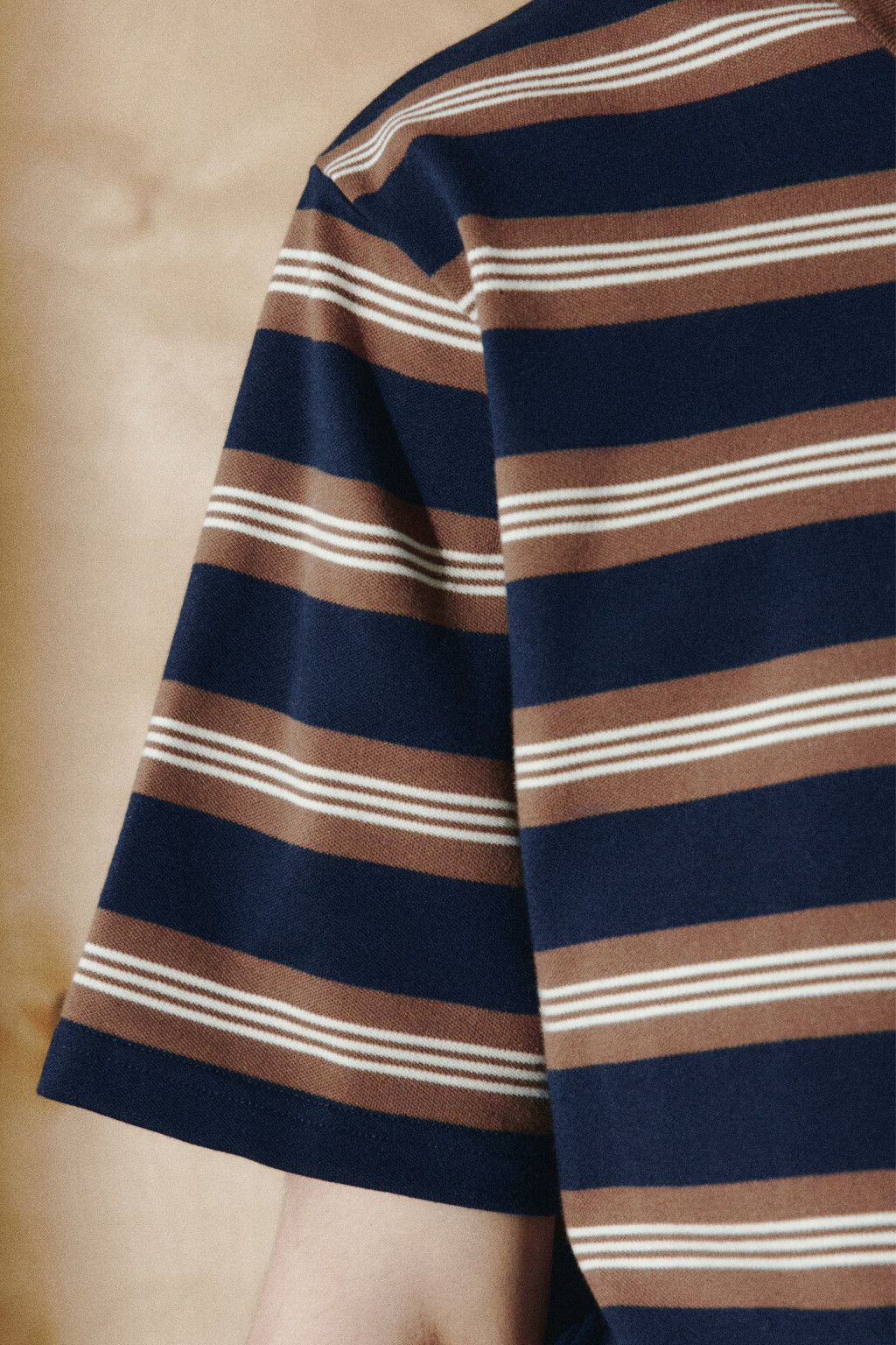 Футболка-поло свободная в полоску - цвет синий - 7