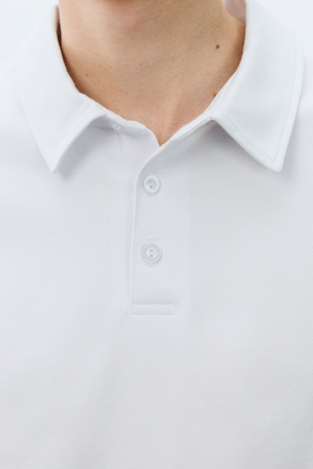 Футболка-поло прямого кроя - цвет белый - 5