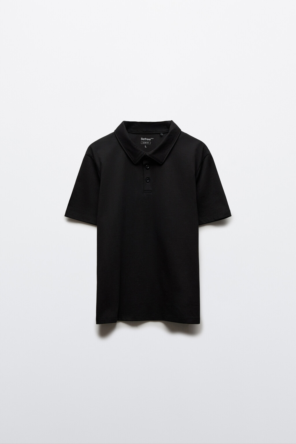 Футболка-поло прямого кроя - цвет черный - 1
