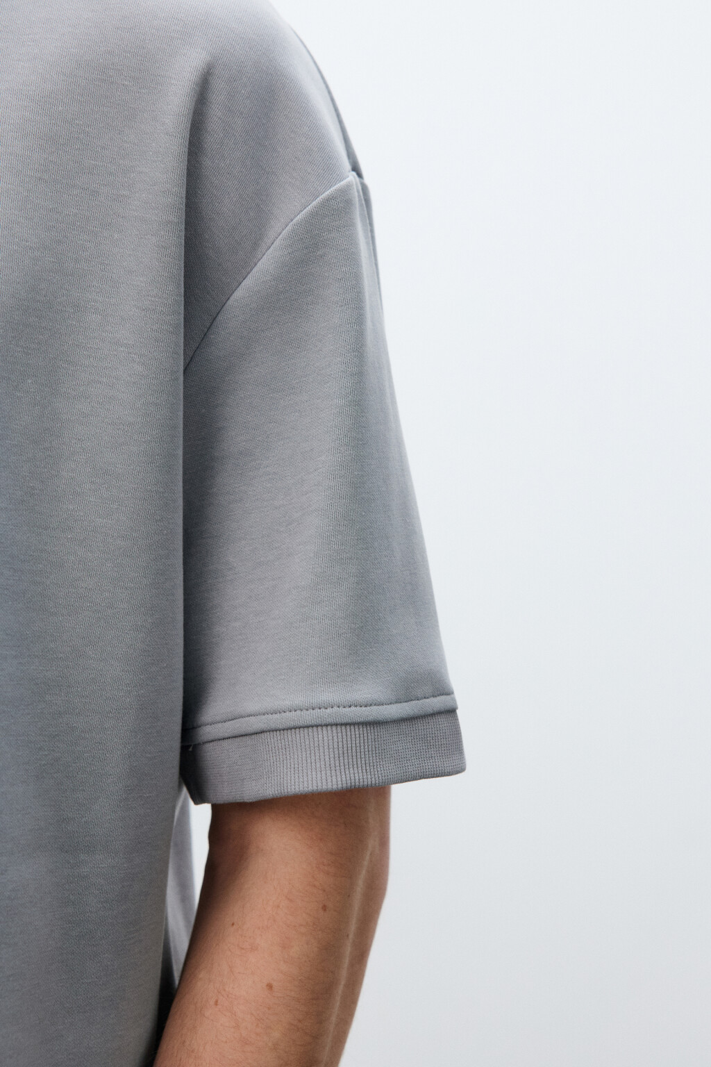 Футболка плотная с подворотами - цвет серый - 7