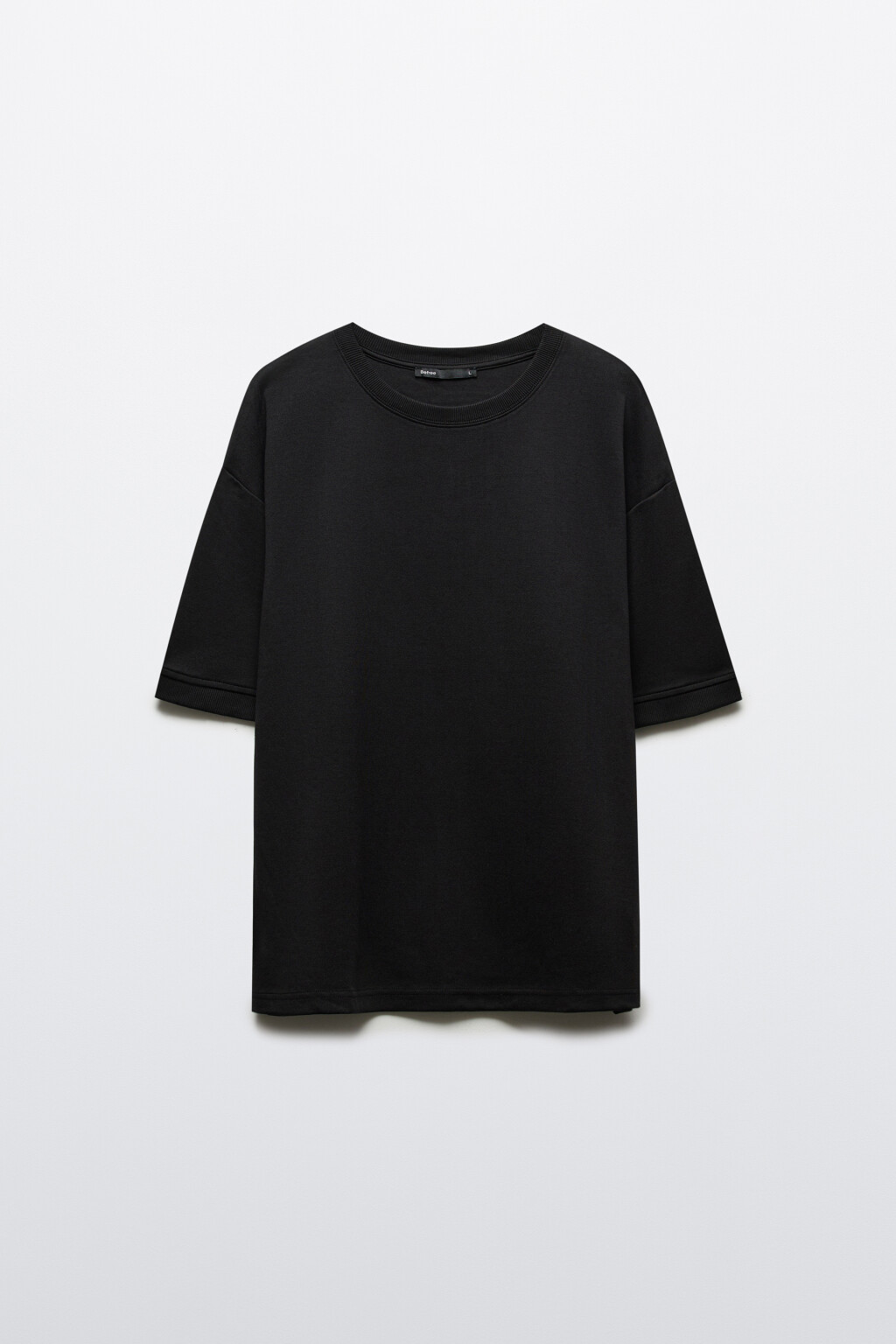 Футболка плотная с подворотами - цвет черный - 7