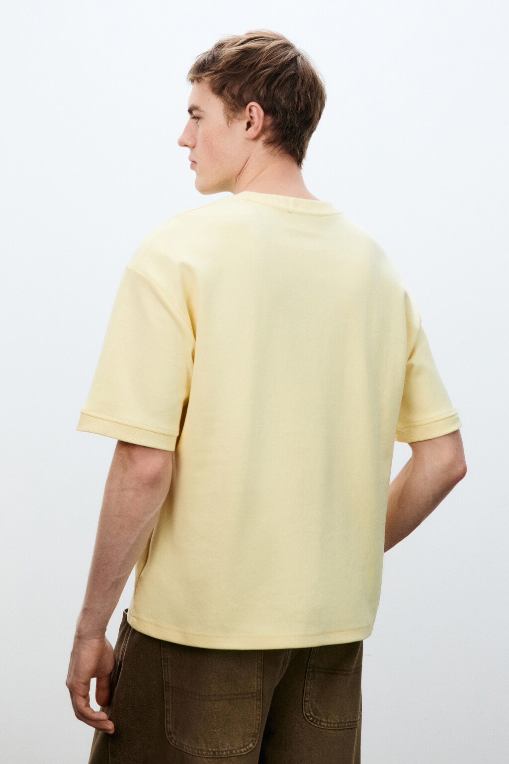 Футболка плотная с подворотами - цвет желтый - 4