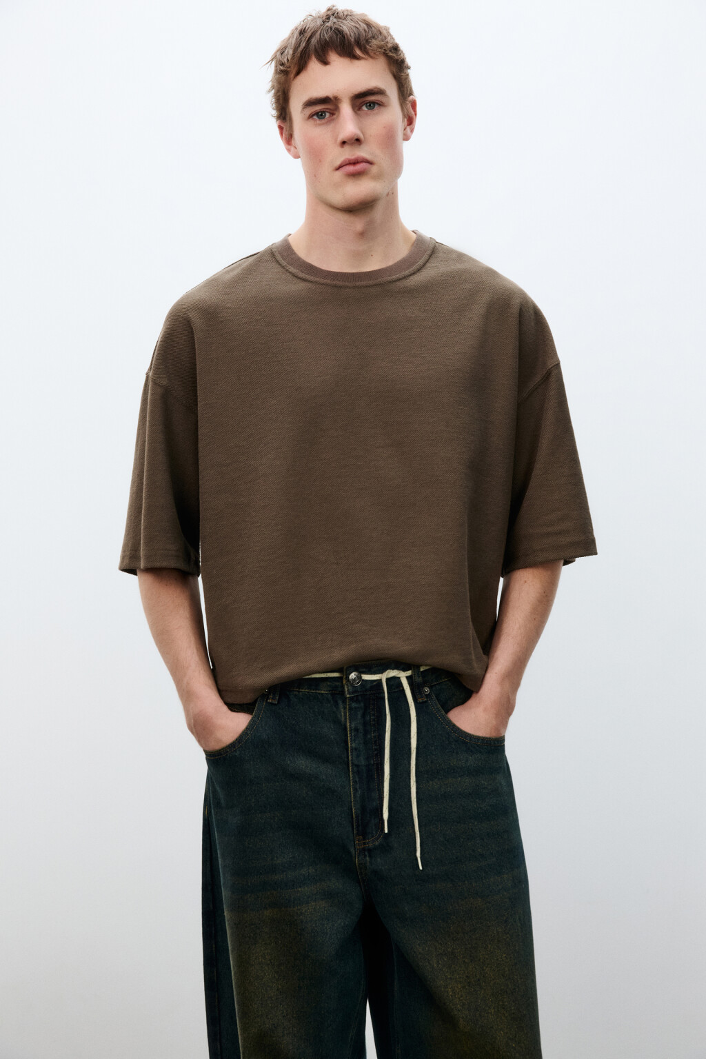 Футболка oversize плотная - цвет коричневый - 2