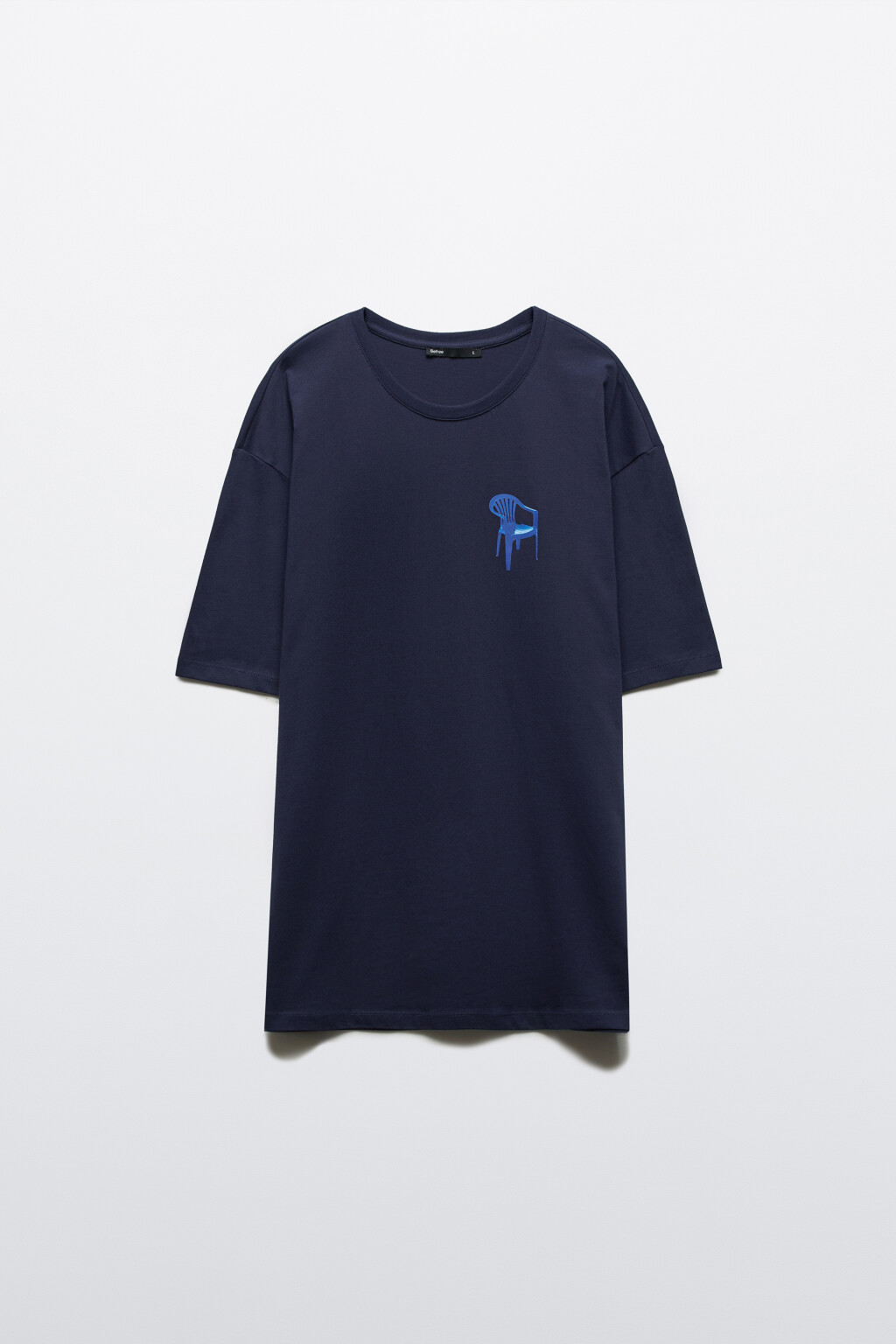 Футболка хлопковая плотная с принтом - цвет синий - 6