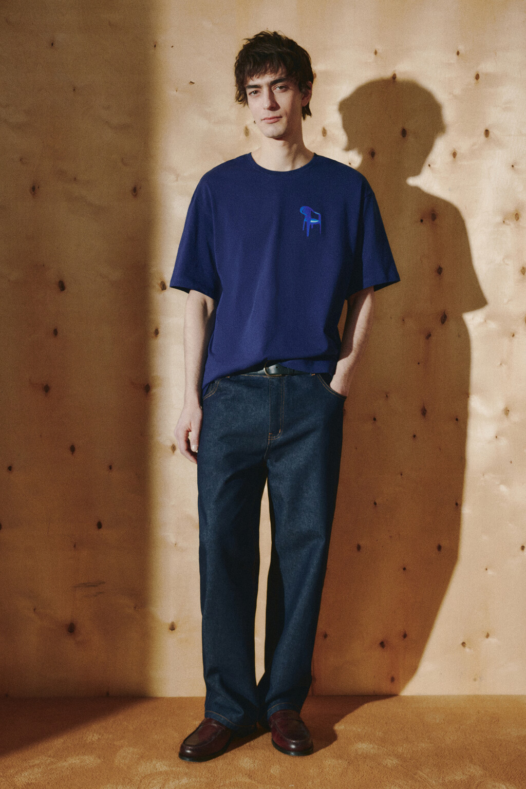 Футболка хлопковая плотная с принтом - цвет синий - 4