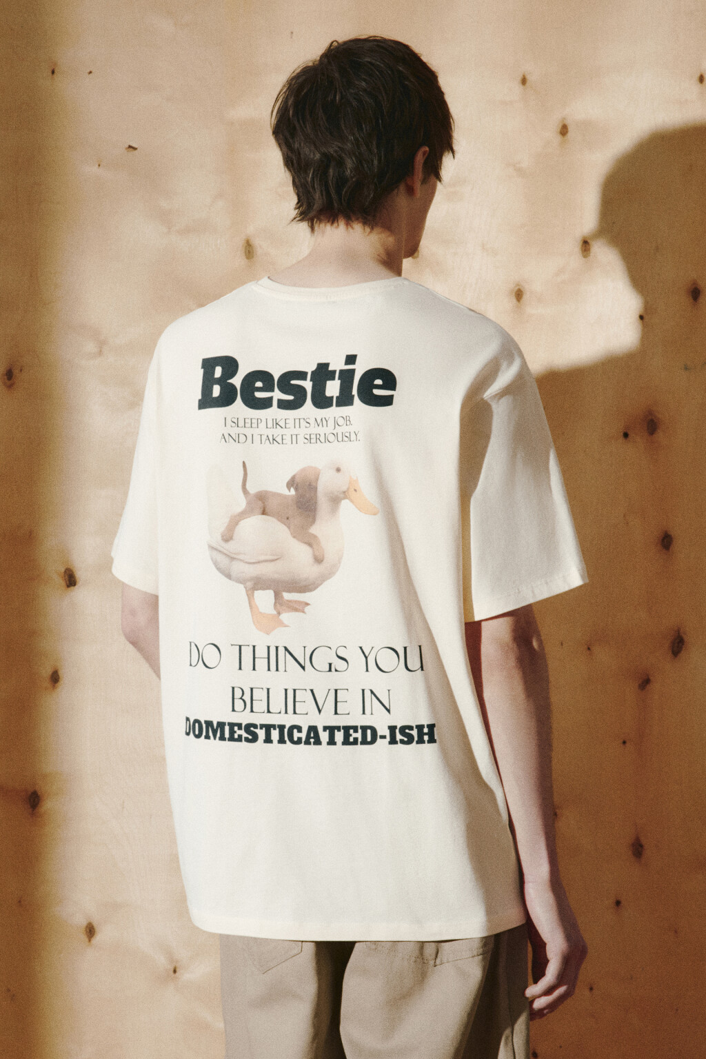 Футболка хлопковая плотная с принтом - цвет белый - 4