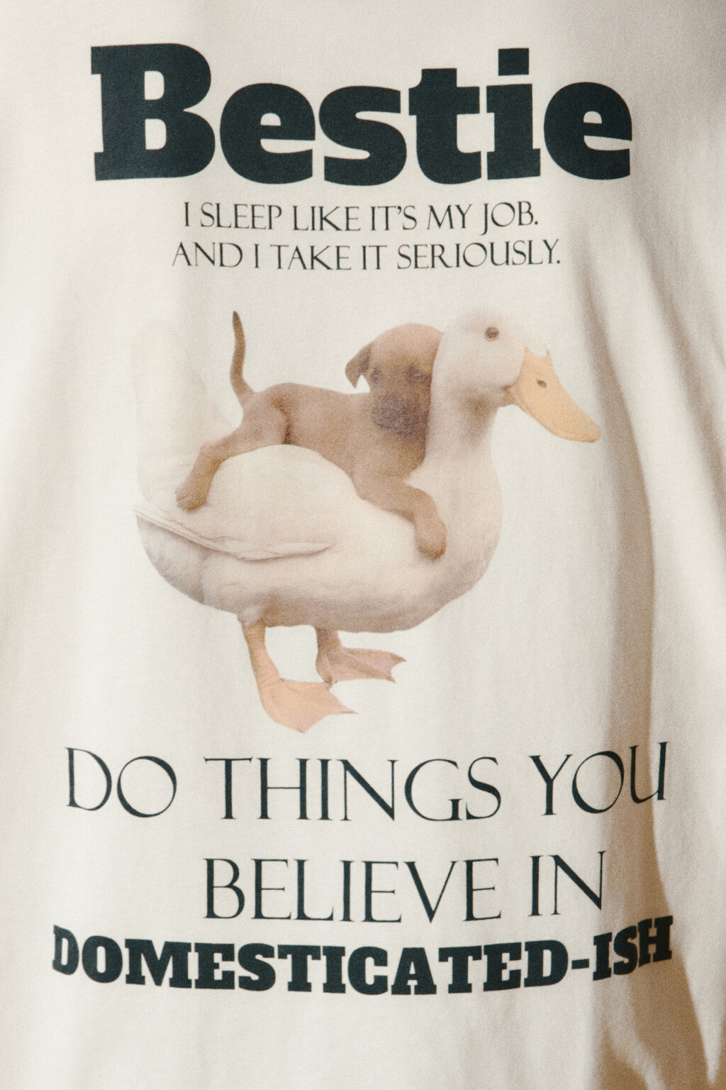 Футболка хлопковая плотная с принтом - цвет белый - 7