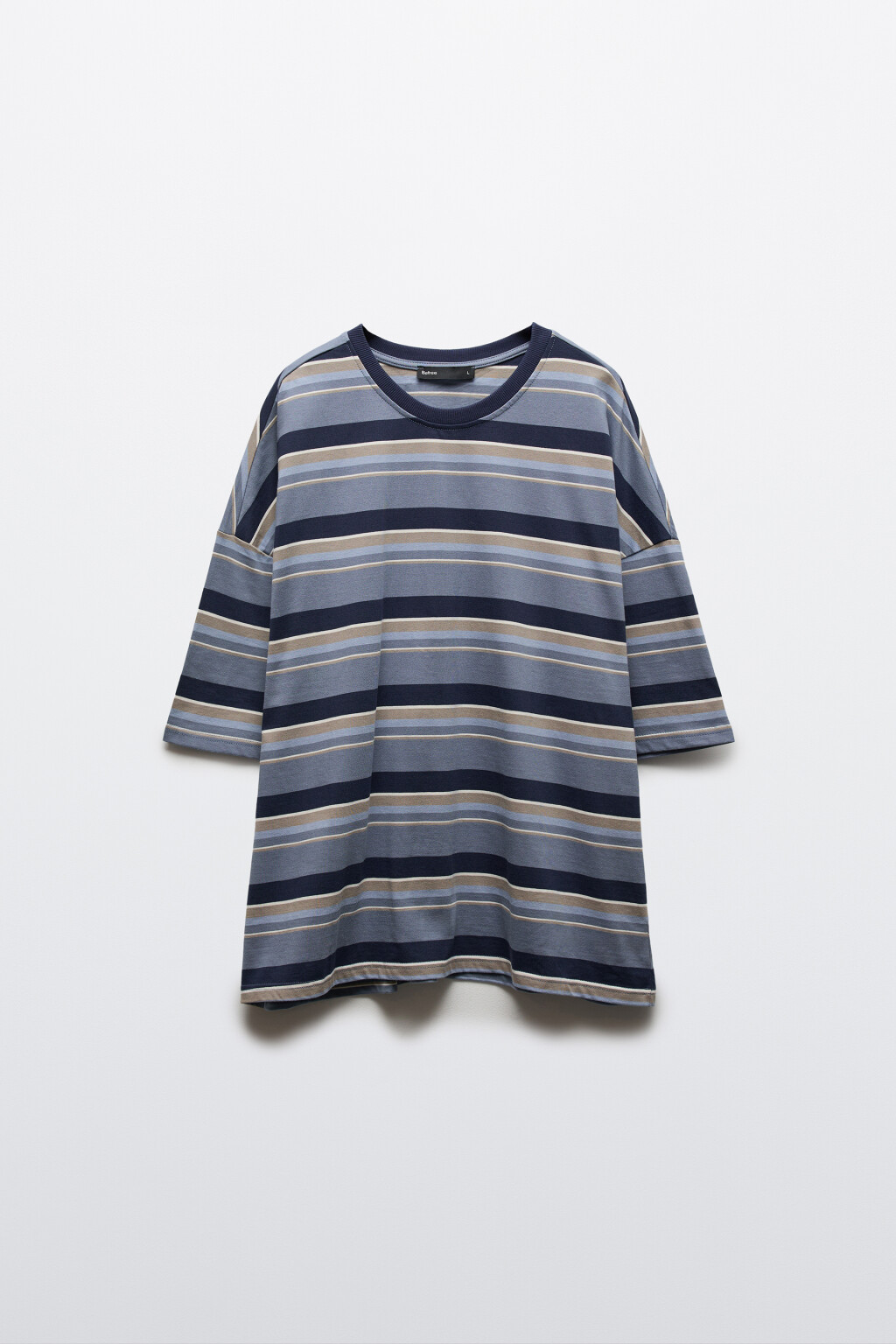 Футболка хлопковая в полоску - цвет синий - 7