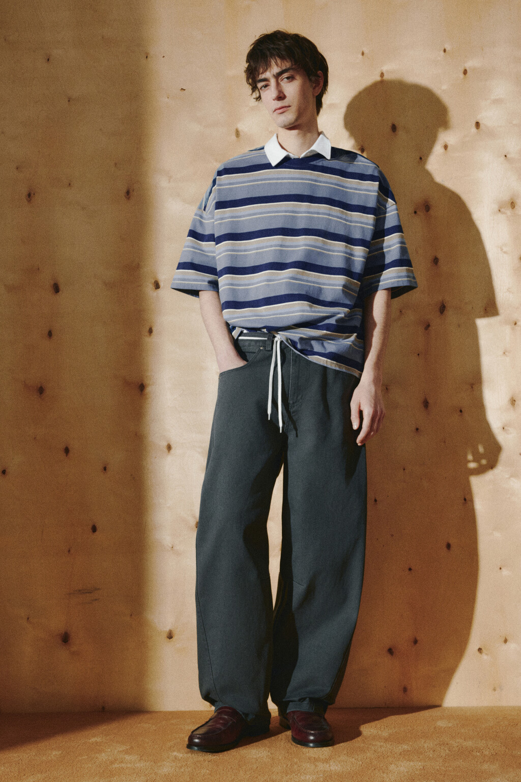 Футболка хлопковая в полоску - цвет синий - 4