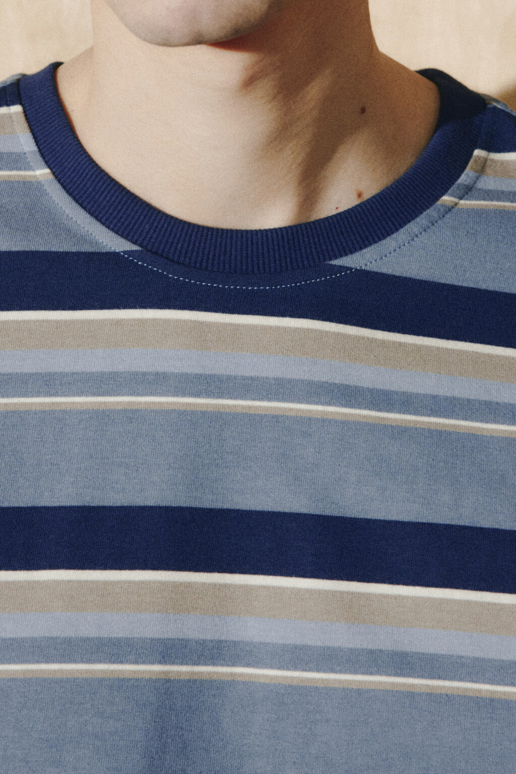 Футболка хлопковая в полоску - цвет синий - 5