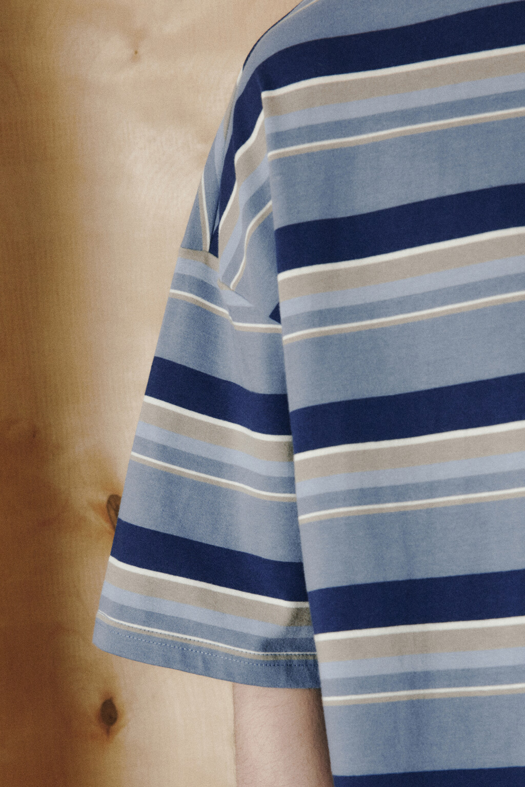 Футболка хлопковая в полоску - цвет синий - 6