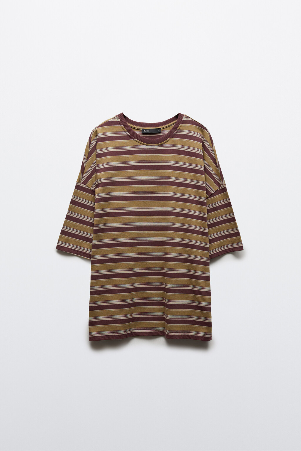 Футболка хлопковая в полоску - цвет бордовый - 7