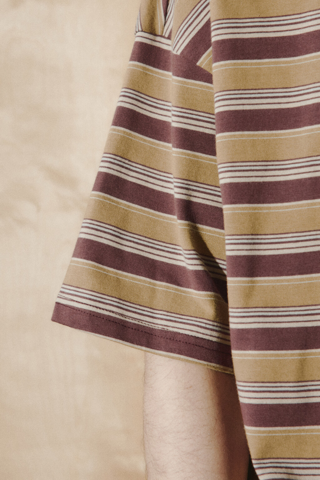 Футболка хлопковая в полоску - цвет бордовый - 6