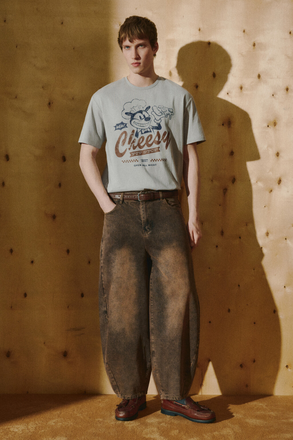 Футболка хлопковая с принтом - цвет серый - 4