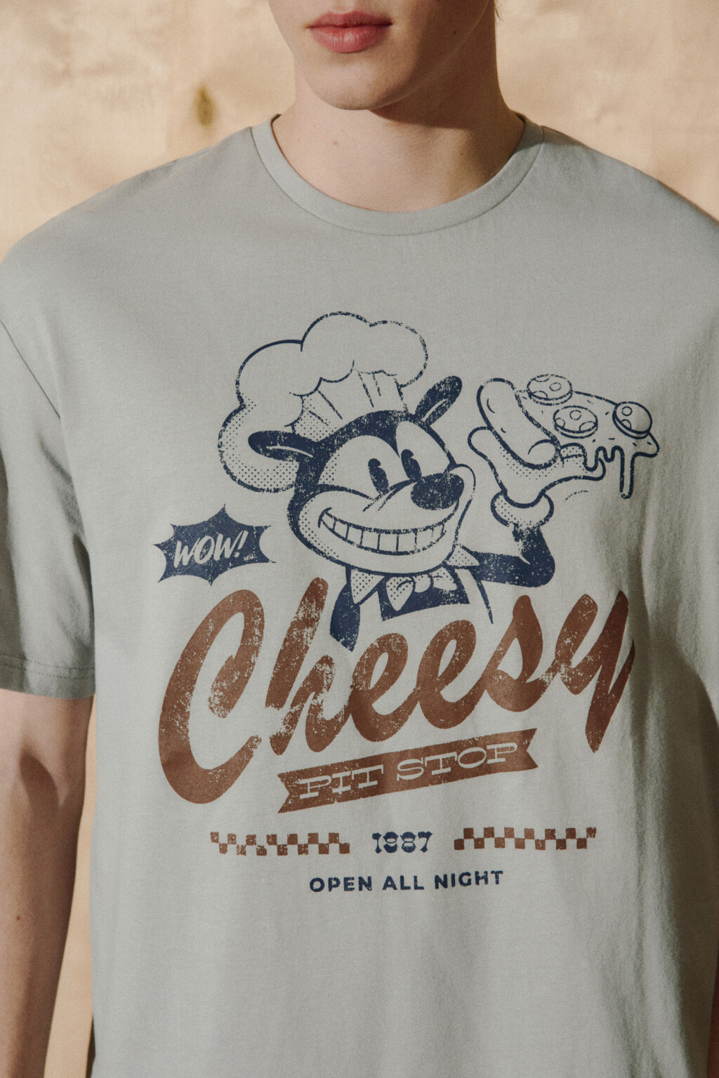 Футболка хлопковая с принтом - цвет серый - 5