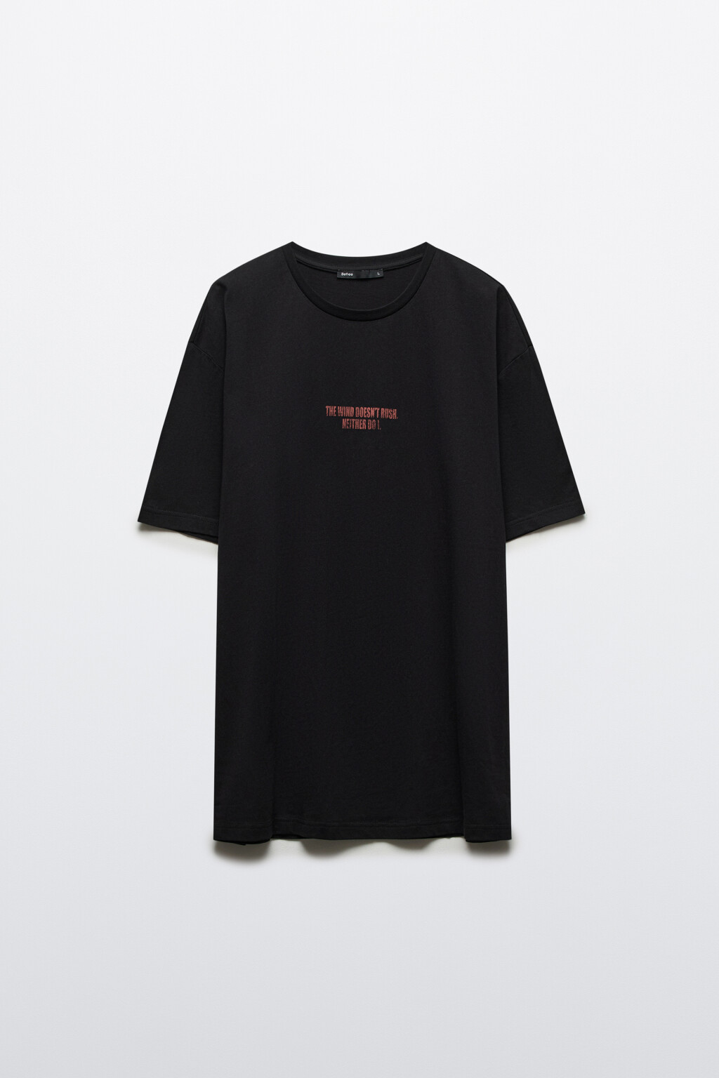 Футболка хлопковая с принтом - цвет черный - 1