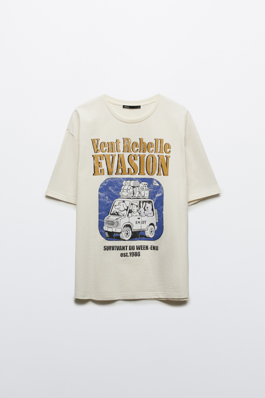 Футболка хлопковая с принтом - цвет белый - 8