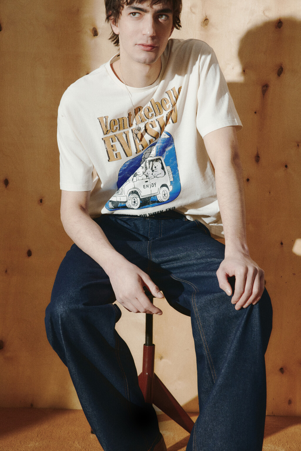 Футболка хлопковая с принтом - цвет белый - 2