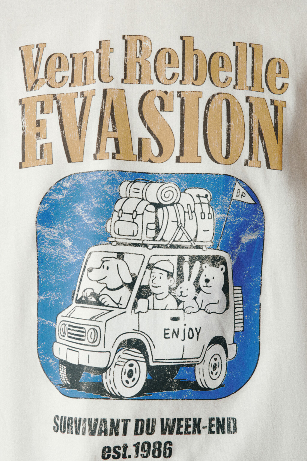 Футболка хлопковая с принтом - цвет белый - 6