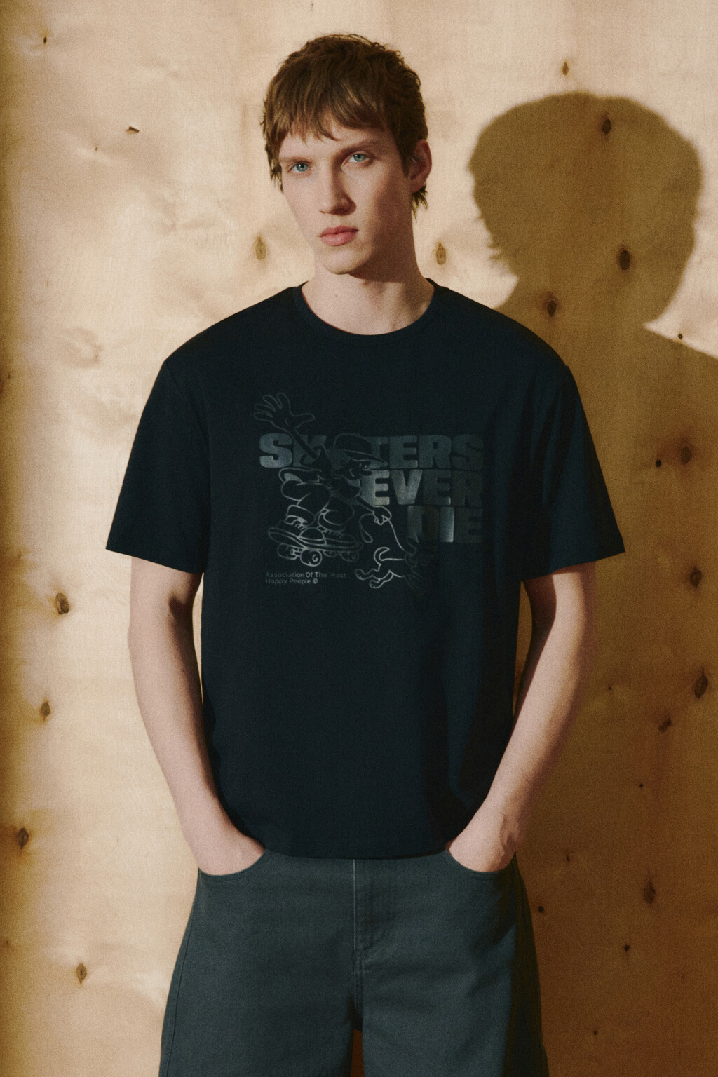 Футболка хлопковая с принтом - цвет черный - 3