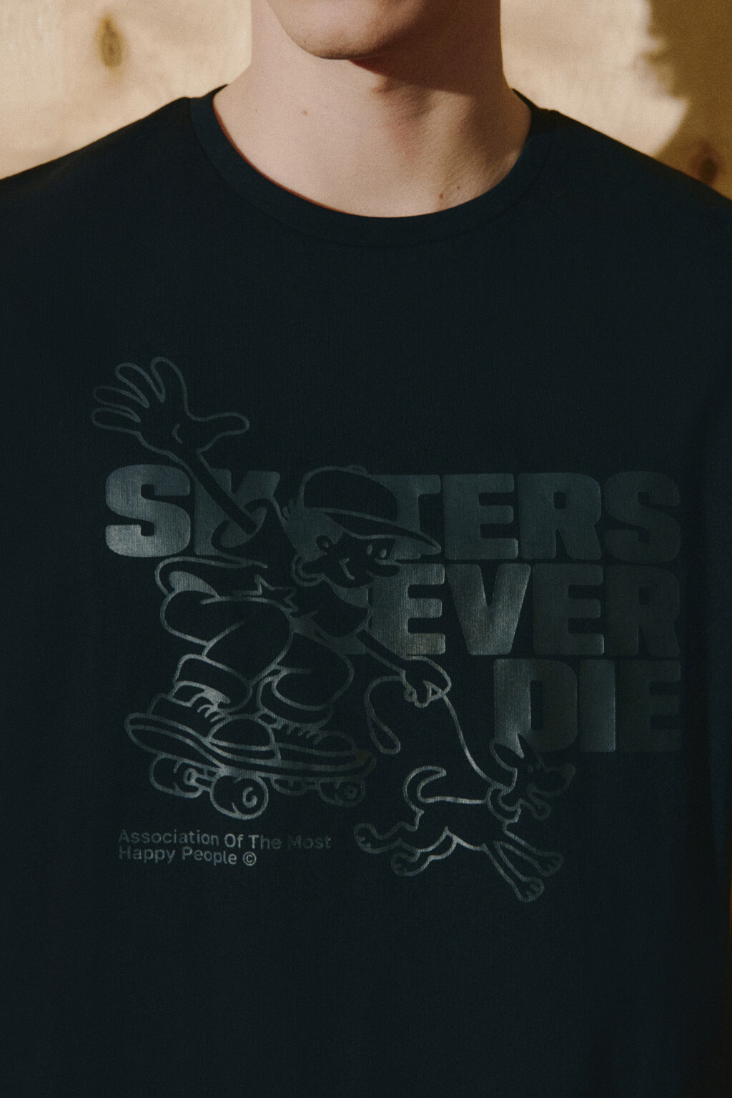 Футболка хлопковая с принтом - цвет черный - 6