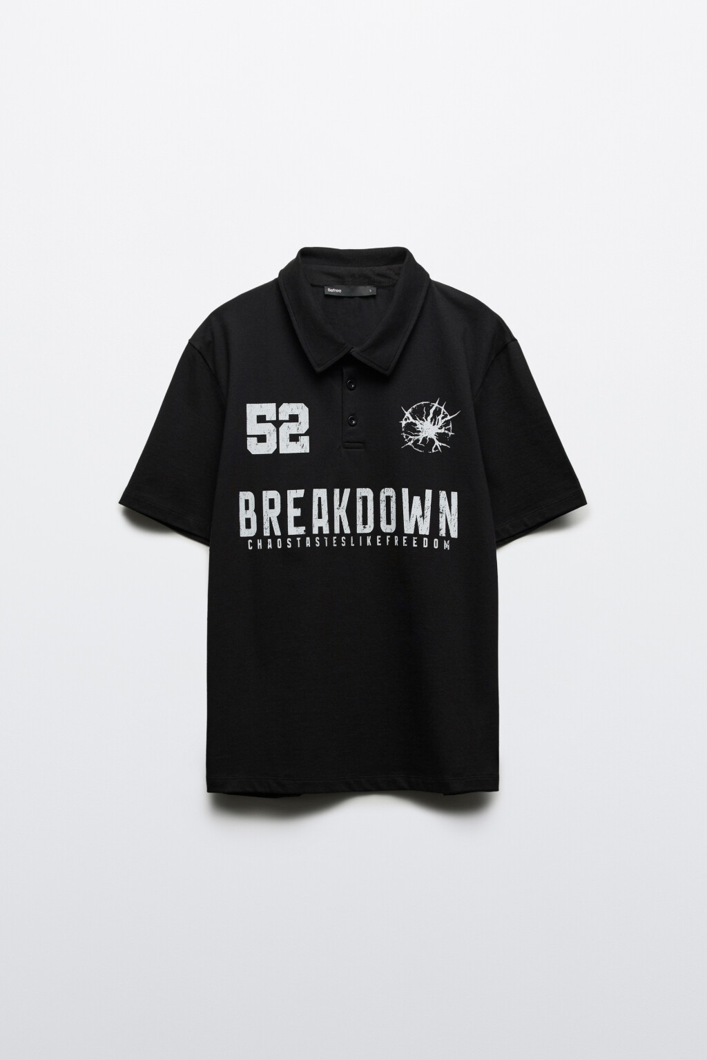 Футболка-поло прямая с принтом - цвет черный - 7