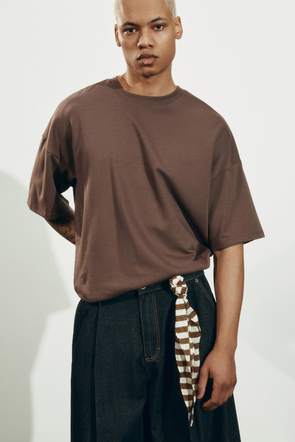 Футболка оверсайз базовая - цвет коричневый - 1