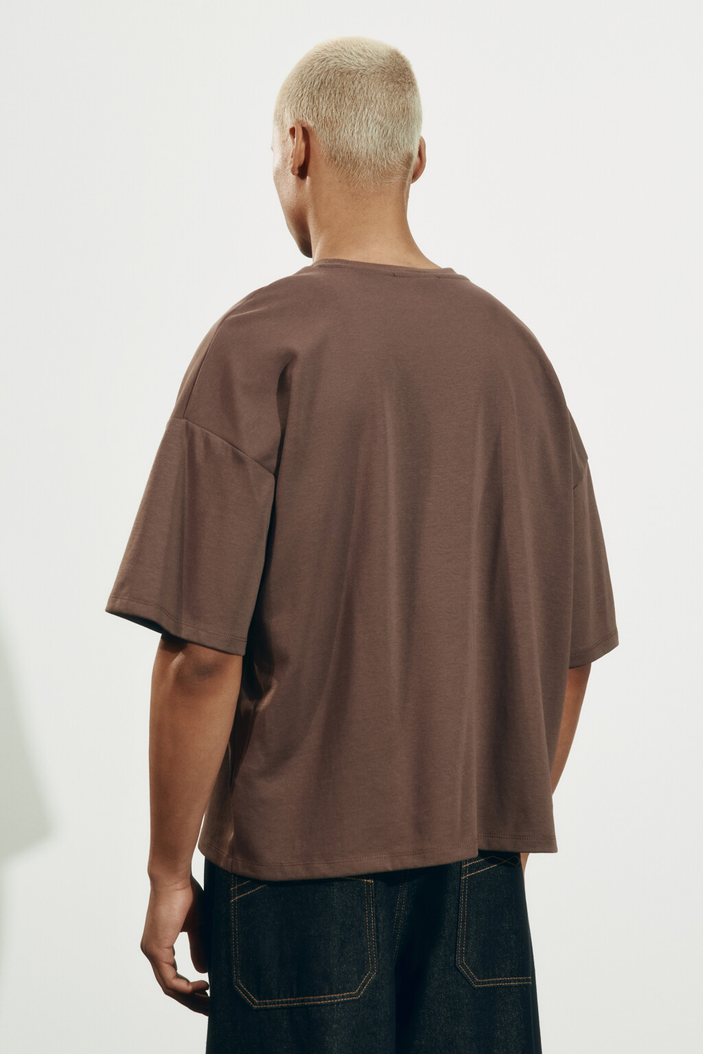 Футболка оверсайз базовая - цвет коричневый - 3