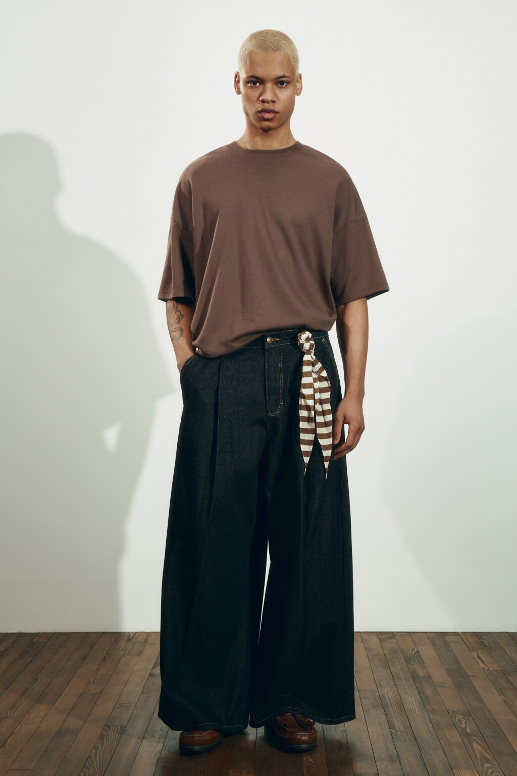 Футболка оверсайз базовая - цвет коричневый - 4