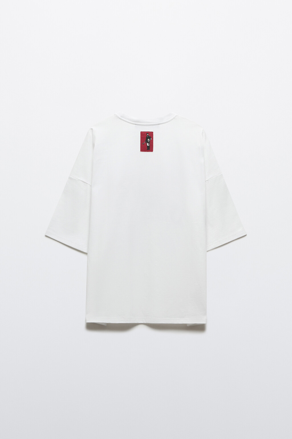 Футболка хлопковая оверсайз с принтом - цвет белый - 9