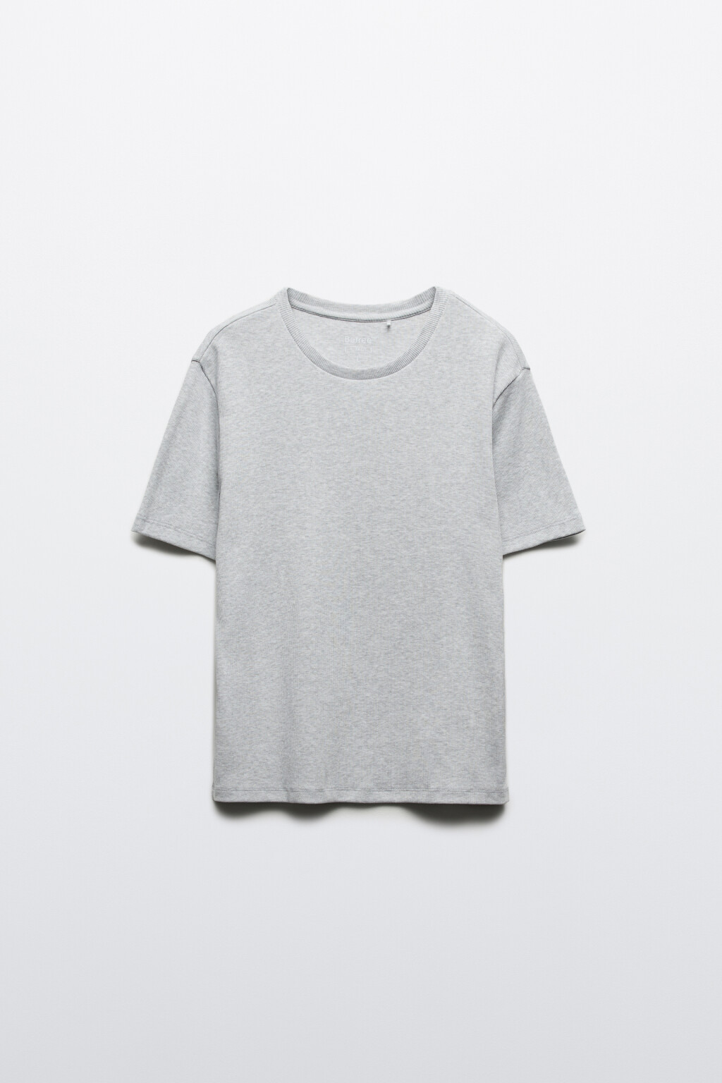 Футболка приталенная в рубчик - цвет серый - 1