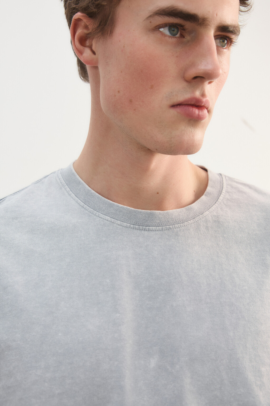 Лонгслив базовый удлиненный из хлопка - цвет серый - 6