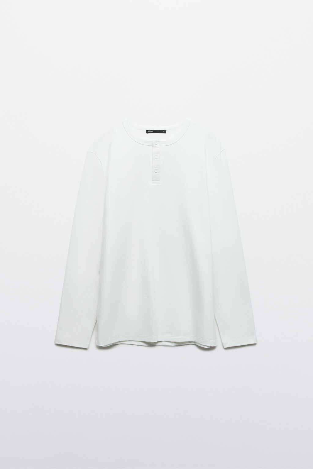 Лонгслив хенли приталенный - цвет белый - 8