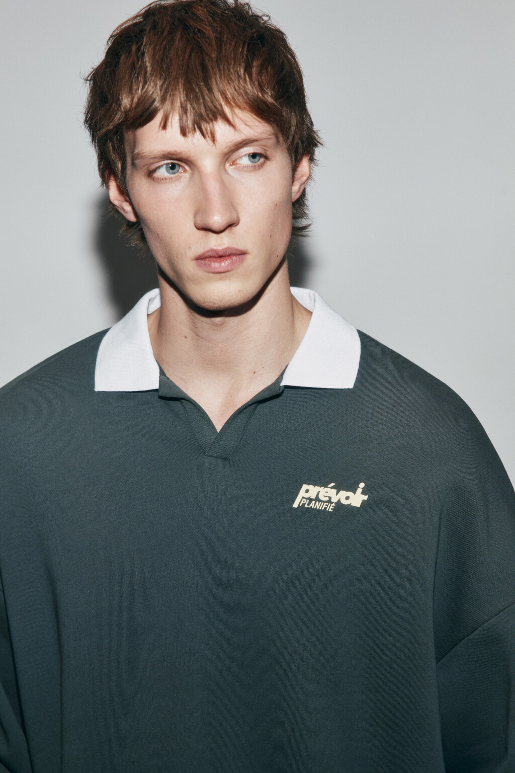 Лонгслив-поло с надписью - цвет серый - 5