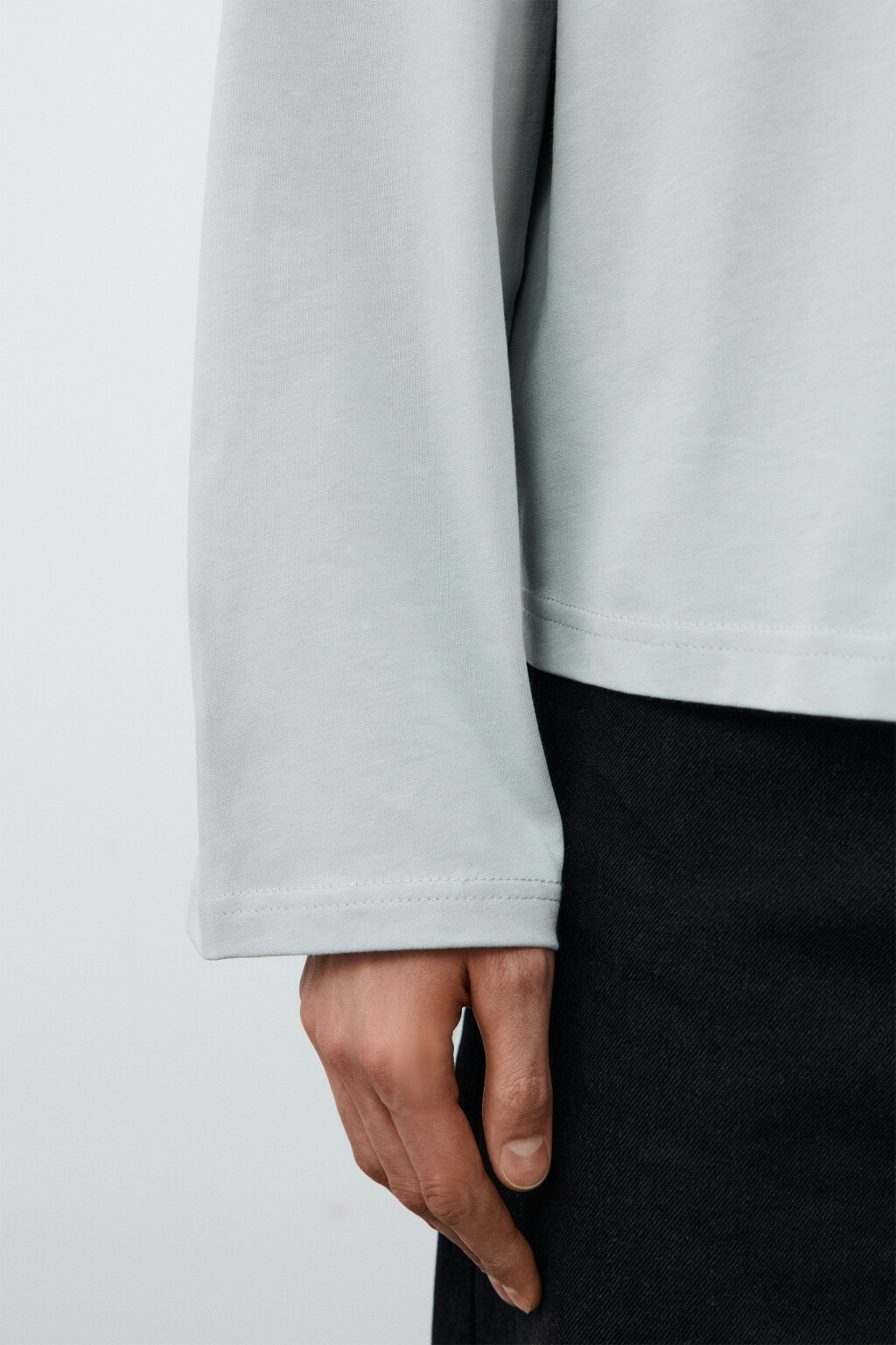 Лонгслив хлопковый базовый - цвет серый - 6