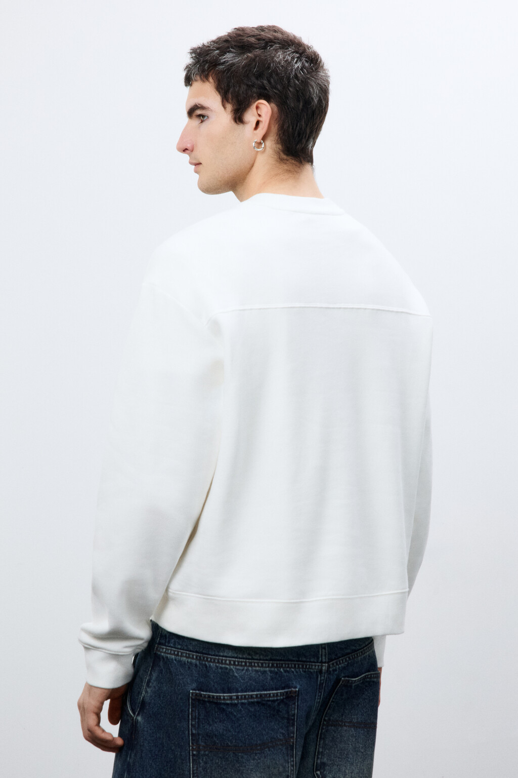 Свитшот базовый утепленный - цвет белый - 5