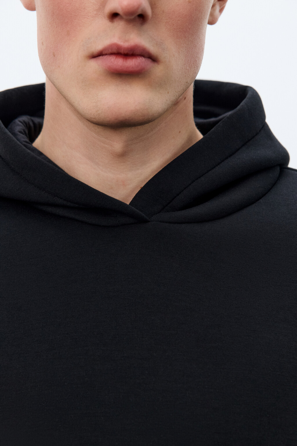 Худи с капюшоном и имитацией футболки - цвет черный - 5