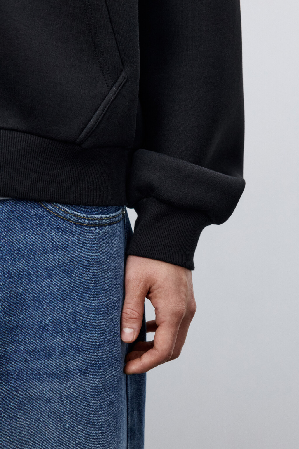 Худи-зипка базовая - цвет черный - 7