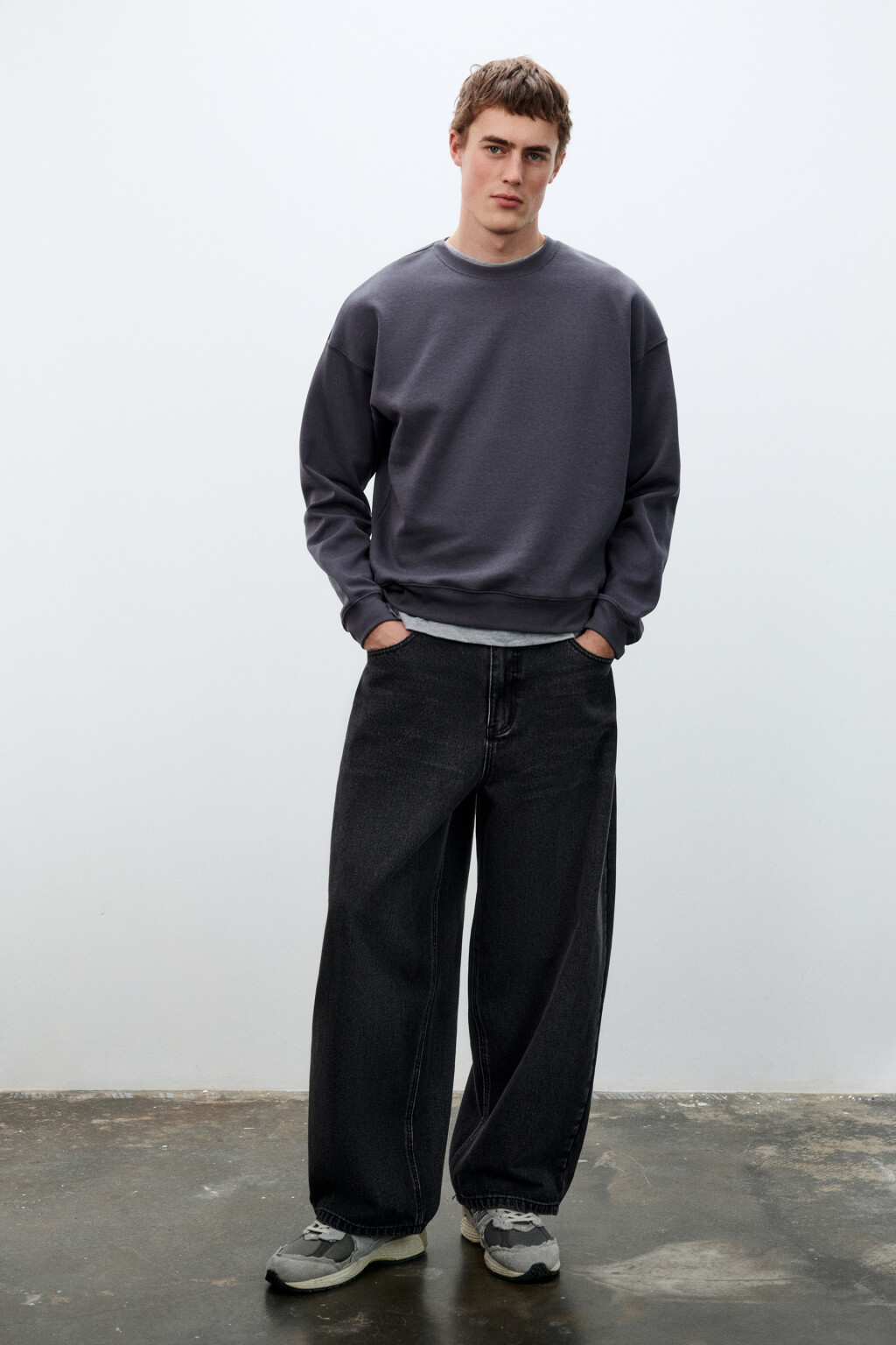 Свитшот базовый удлиненный - цвет серый - 4