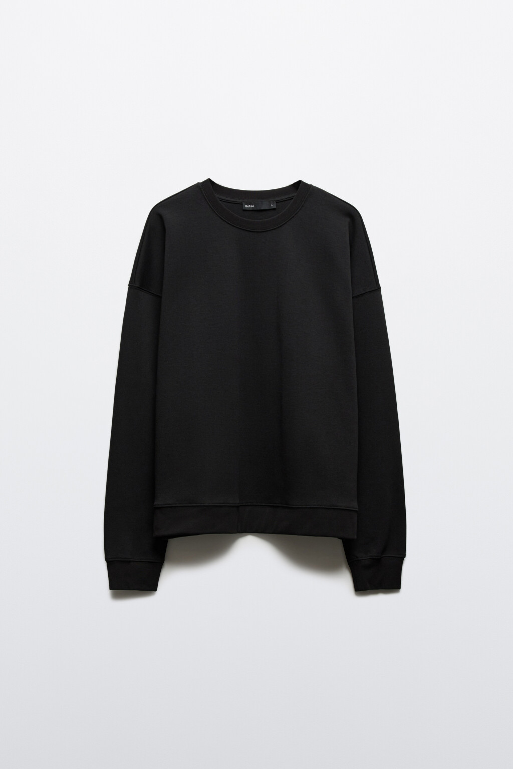 Свитшот базовый удлиненный - цвет черный - 1