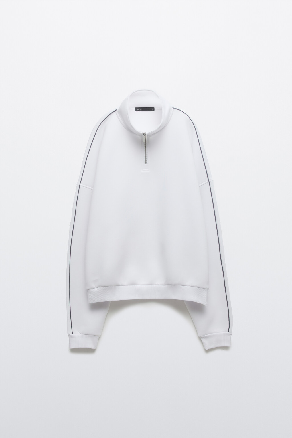 Джемпер с молнией на груди - цвет белый - 9