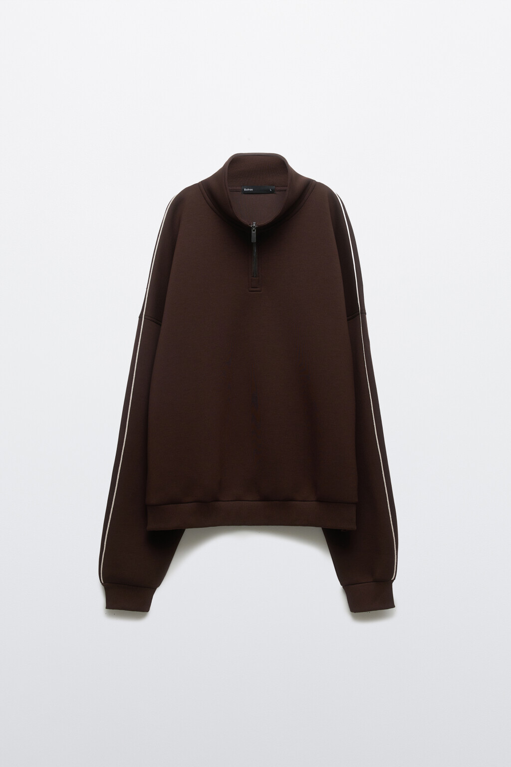 Джемпер с молнией на груди - цвет коричневый - 8