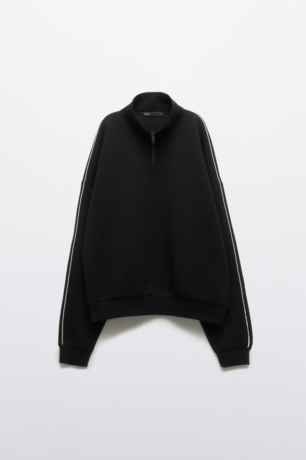 Джемпер с молнией на груди - цвет черный - 9