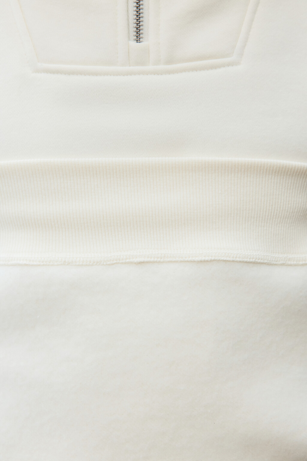 Худи из футера с воротником-стойкой на молнии - цвет белый - 7