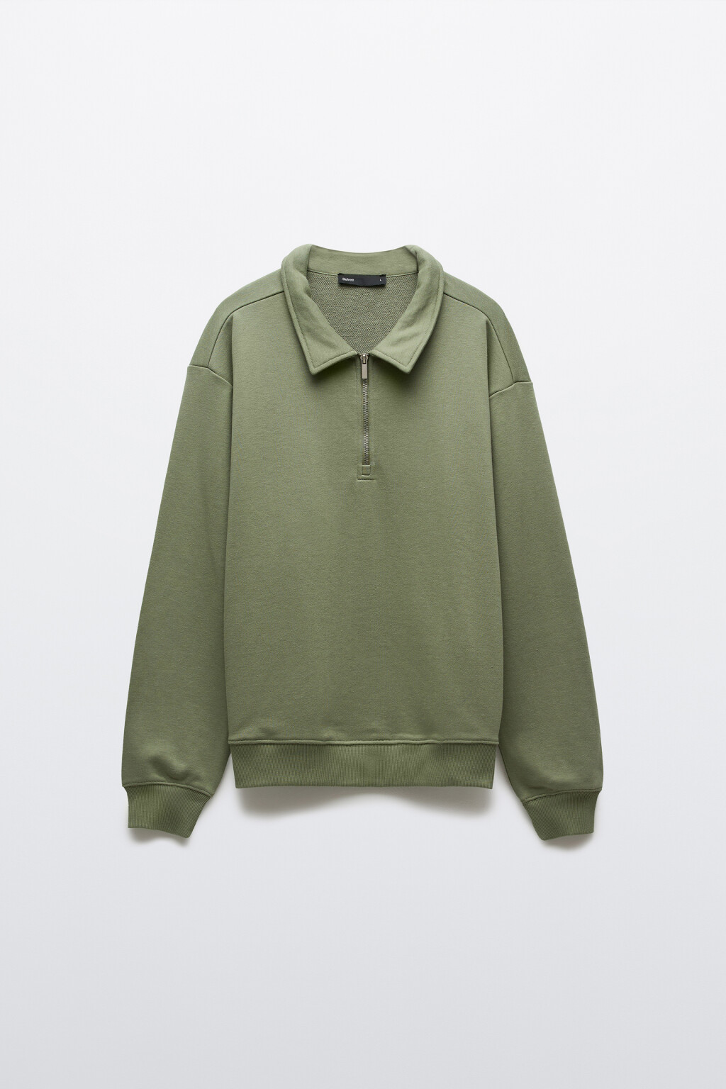 Худи из футера с воротником - цвет зеленый - 9