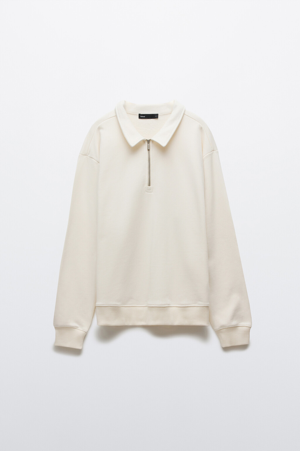 Худи из футера с воротником - цвет белый - 1