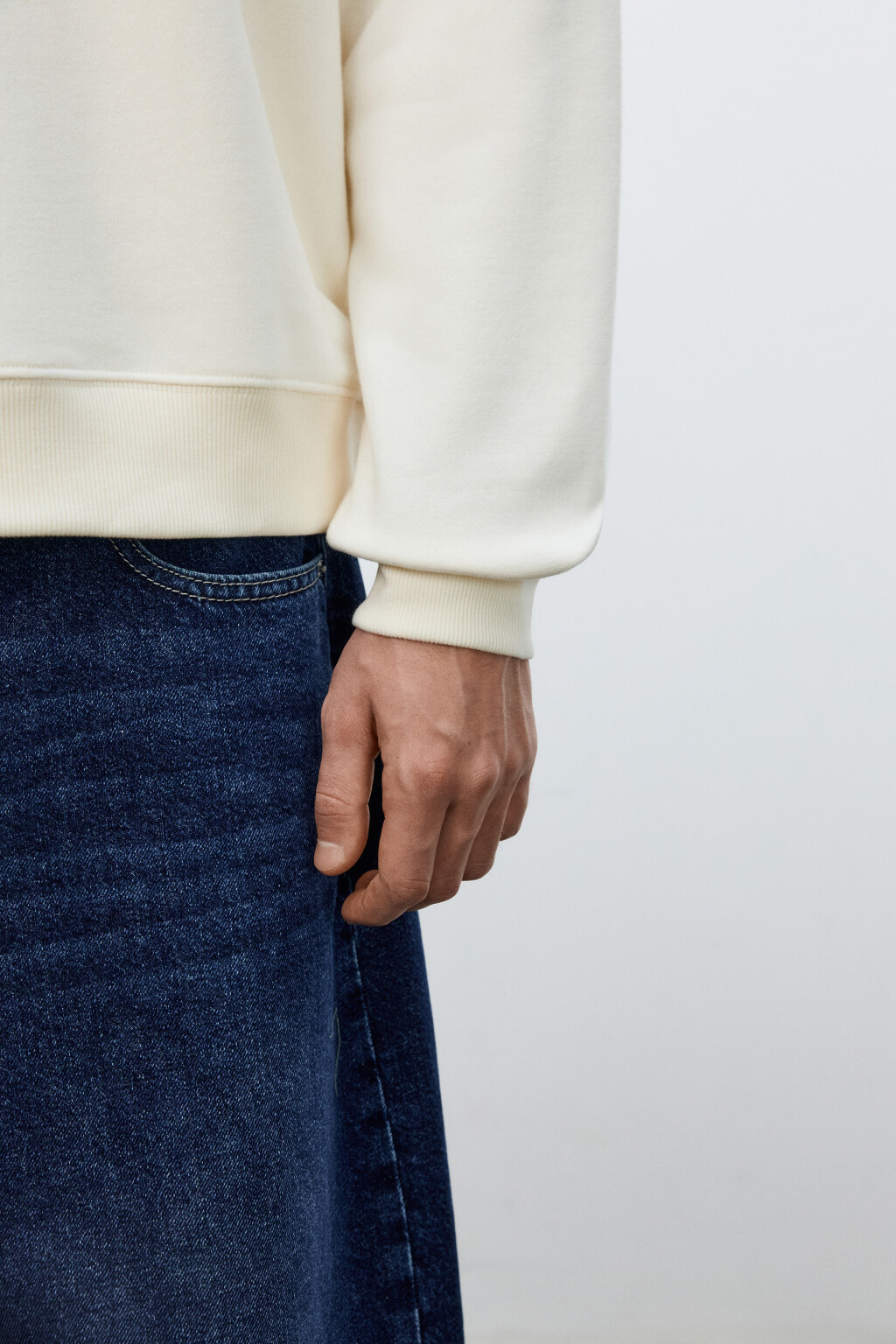 Худи из футера с воротником - цвет белый - 7