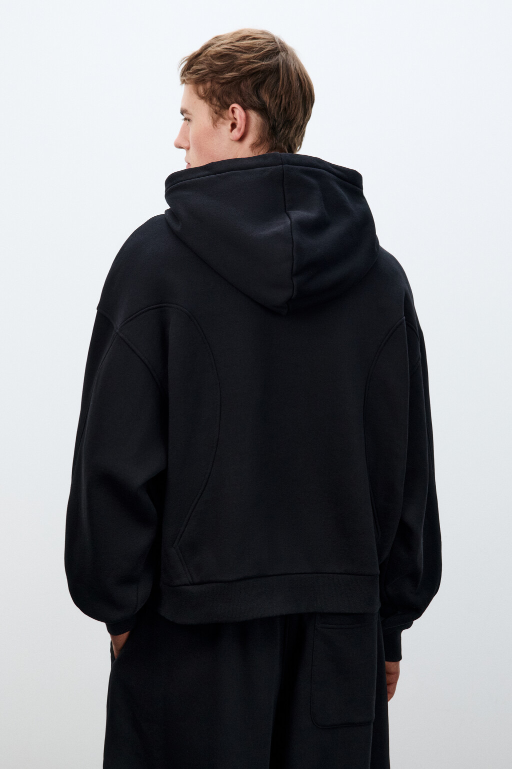 Худи базовая утепленная с капюшоном - цвет черный - 3